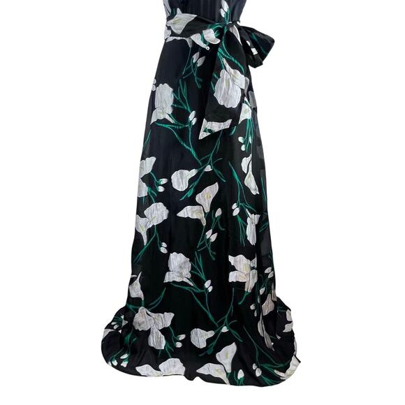 Badgley Mischka Women's Gracen Lily Floral Print Organza Prom Events Gown Size 0 - Picture 8 of 13